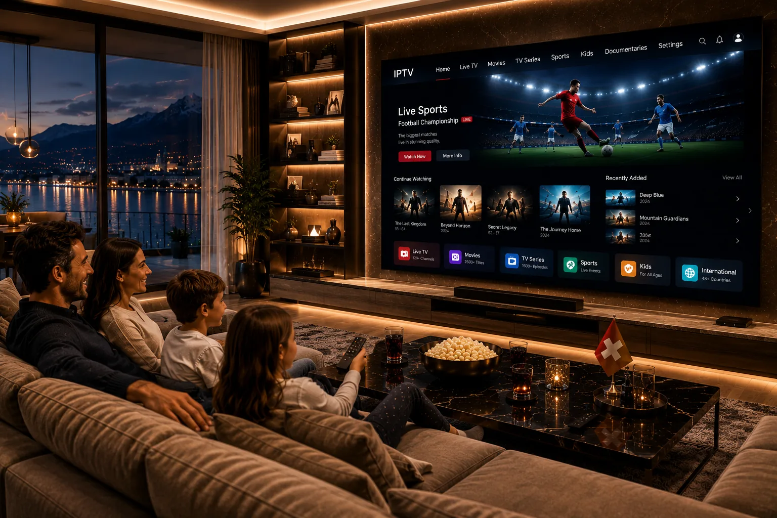 IPTV Schweiz LUXE TV — Familien-Streaming in 4K auf Smart TV mit IPTV Smarters Pro